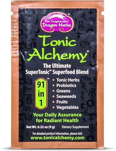 Dragon Herbs – Tonic Alchemy - Single Serving Packet – Super Greens Powder Smoothie Mix with Tonic Herbs, Mushrooms, Probiotics, Greens, Seaweeds, Fruits, Vegetables in Saudi Arabia