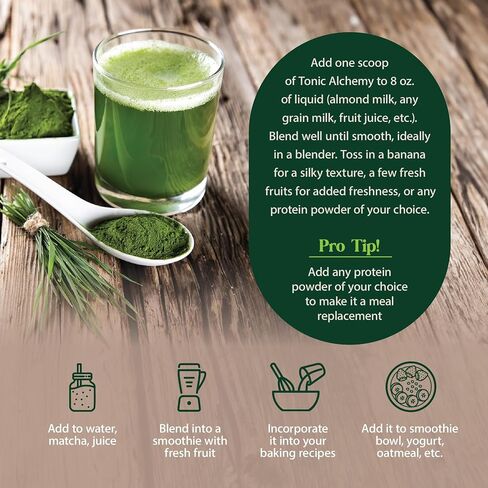 Dragon Herbs – Tonic Alchemy - Single Serving Packet – Super Greens Powder Smoothie Mix with Tonic Herbs, Mushrooms, Probiotics, Greens, Seaweeds, Fruits, Vegetables in Saudi Arabia
