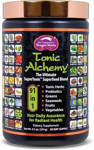 Dragon Herbs – Tonic Alchemy - Single Serving Packet – Super Greens Powder Smoothie Mix with Tonic Herbs, Mushrooms, Probiotics, Greens, Seaweeds, Fruits, Vegetables in Saudi Arabia