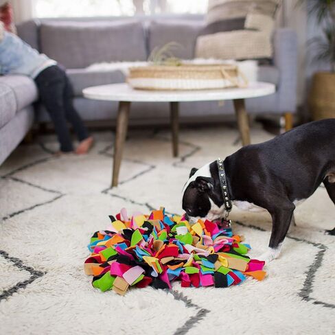 اي هارت دوجز بساط سنيف ديجي سنافل للكلاب - العاب ممتعة للكلاب لتعزيز التحفيز الذهني - احجية طعام الكلاب التفاعلية - الوان قصاصات ورقية 12 انش × 12 انش in Kuwait