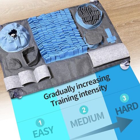 Tesitehi Snuffle Mat for Dogs, 10 Puzzles and 3 Difficulty Challenges, Pet Dog Snuffle Matt for Large to Small Dogs Breed, Interactive Feeding Game for Boredom and Mental Stimulation in Kuwait