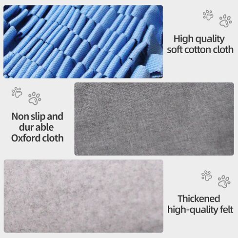 Tesitehi Snuffle Mat for Dogs, 10 Puzzles and 3 Difficulty Challenges, Pet Dog Snuffle Matt for Large to Small Dogs Breed, Interactive Feeding Game for Boredom and Mental Stimulation in Kuwait