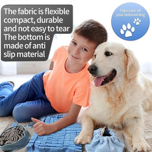 Tesitehi Snuffle Mat for Dogs, 10 Puzzles and 3 Difficulty Challenges, Pet Dog Snuffle Matt for Large to Small Dogs Breed, Interactive Feeding Game for Boredom and Mental Stimulation in Kuwait