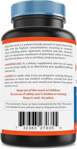 حمض الهيالورونيك من نوفا نيوتريشن 100 ملجم/الجرعة - يعزز شباب البشرة ووظيفة المفاصل الصحية 120 كبسولة in Kuwait