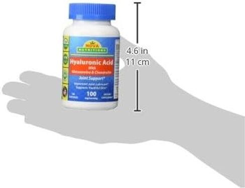 حمض الهيالورونيك من نوفا نيوتريشن 100 ملجم/الجرعة - يعزز شباب البشرة ووظيفة المفاصل الصحية 120 كبسولة in Kuwait