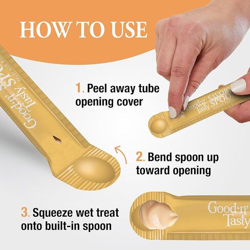 ملاعق جيدة ولذيذة ولذيذة مع الدجاج الحقيقي وسمك السلمون والبط، 6 أنابيب، مكافآت مبللة ثلاثية النكهات قابلة للعصر ولعق للقطط مع ملعقة مدمجة لتقليل الفوضى in Kuwait