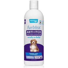 Vetnique Labs Furbliss Shampoo for Dogs with Itchy Skin, Hypoallergenic, Calming for Sensitive Skin Grooming Care Puppy Shampoo (Anti-Itch)
