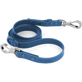 Wisedog Waterproof Standard Dog Leashes with 2 Hooks, 5 ft/ 6 ft Lengths, Adjustable for Traffic Control Safety, for Small, Medium & Large Dogs Walking (Black L)