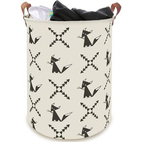 Storage Baskets,Canvas Fabric Laundry Hamper-Collapsible Storage Bin with Handles,Toy Organizer Bin for Kid's Room,Office,Nursery Hamper (Racing Flag Triangle) (Balloon Fox)