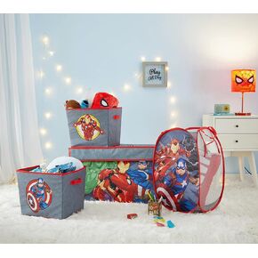Marvel Spiderman 4 Piece Collapsible Storage Solution Set with Pop Up Hamper, Collapsible Storage Trunk and 2 Collapsible Storage Cubes in Saudi Arabia