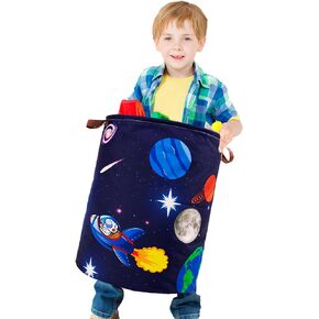 Khelo Kids Laundry Basket - Unicorn Theme, Waterproof, Foldable with Handles - 45L Nursery Canvas Kids Laundry Hamper for Boys, Ideal Toy Storage Laundry Hamper