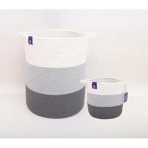 applenamu Cotton Rope Basket – 2-Pack Woven Baskets for Storage – Baby Laundry Basket with Handles –Nursery Hamper - Woven Laundry Basket for Storage in Kuwait