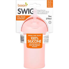 Boon Swig Insulated Silicone Straw Sippy Cup - Flip Top Spill Proof Toddler Straw Cups - Baby and Toddler Feeding Supplies - Baby Travel Essentials - 9 Oz - Mint in Kuwait