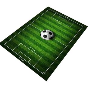 Kids Rug Football Rug Soccer Field Rug Carpet for Boys Bedroom, Playmat Area Rugs for Kids Rooms,Childrens Non-Slip Basketball Rugs for Boys Girls Sports Room,Kids Rug 2.6X4 for Living Room Green in Kuwait