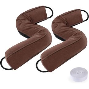 Sunolga 2 Packs 36 Inches 2.2LB Weighted Door Draft Stopper Filled with Glass Beads & Cotton, Removable Machine Washable Sound Proof Under Door Draft Blocker with Anti-Abrasion Bottom for Door, Beige