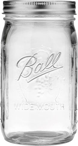 Ball Wide Mouth Quart (32 oz.) Mason Jars with Lids and Bands, for Canning and Storage, 8 Count & Wide Mouth Pint (16 oz.) Mason Jars with Lids & Bands, for Canning or Drinkware, 8 Count in Kuwait