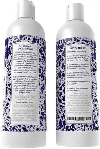 Petpost | Dog Whitening Shampoo - Best Lightening Treatment for Dogs with White Fur - Soothing Watermelon Scent - Maltese, Shih Tzu, Bichon Frise Approved - 8 oz. (8 Ounce) in Kuwait