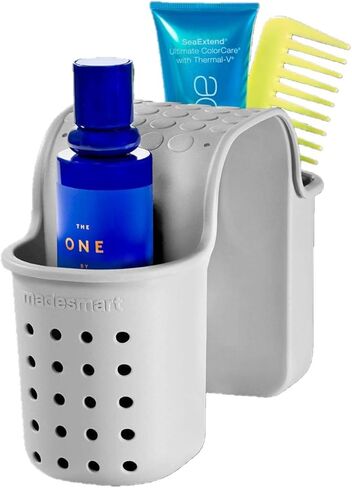 سرج حوض الاستحمام ذو جيبين من شركة ماديسمارت | مجموعة الحمام | مقصورتين | تخزين إضافي للألعاب والصابون والشامبو | يتم تعليقه على جانب الحوض | مادة ناعمة الملمس تمنع الانزلاق | خالية من البيسفينول in Kuwait