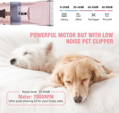 Satoha AUDOC Professional Fur Clipper for Dogs, Low Performance Dog Clipper for Thick, Heavy Grooming Trimmer with Protective Combs for Dogs, Cats and Other Animals in Kuwait