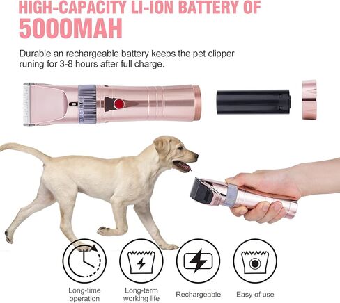 Satoha AUDOC Professional Fur Clipper for Dogs, Low Performance Dog Clipper for Thick, Heavy Grooming Trimmer with Protective Combs for Dogs, Cats and Other Animals in Kuwait