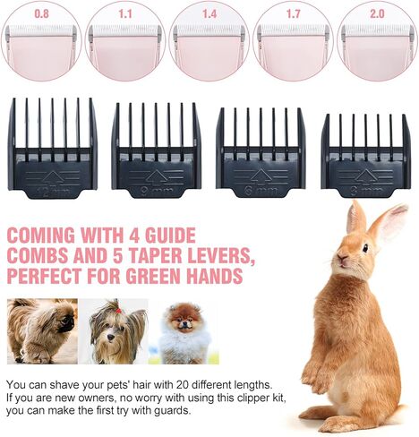 Satoha AUDOC Professional Fur Clipper for Dogs, Low Performance Dog Clipper for Thick, Heavy Grooming Trimmer with Protective Combs for Dogs, Cats and Other Animals in Kuwait