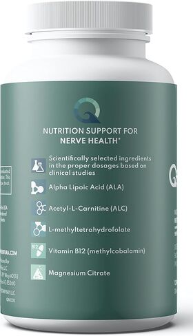 عصب كينتورا: دعم غذائي لصحة الأعصاب. حمض ألفا ليبويك مع أسيتيل إل-كارنيتين، إل-ميثيلفولات، ب12، مغنيسيوم. دعم طبيعي لحرق/وخز الأعصاب الطرفية في اليدين والقدمين in Kuwait