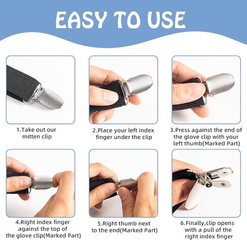 Elastic Mitten Clips Stainless Steel Glove Clips for Kids Babys Adults Dress Clips Back Cinch Sweater Cardigan Shawl Clip in Saudi Arabia