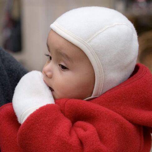 Ecoable Baby Thumbless Mittens: Organic Merino Wool Snow Gloves with String in Kuwait