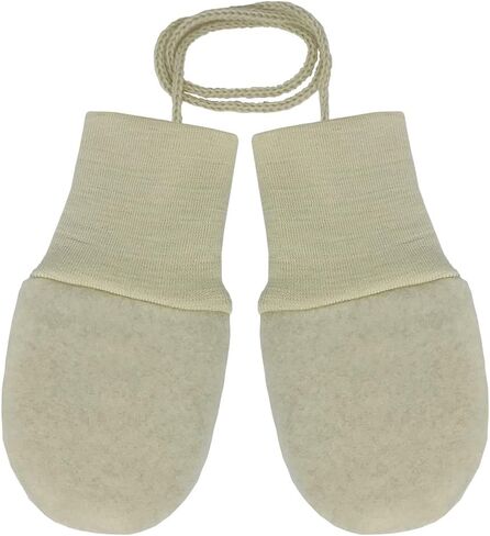 Ecoable Baby Thumbless Mittens: Organic Merino Wool Snow Gloves with String in Kuwait