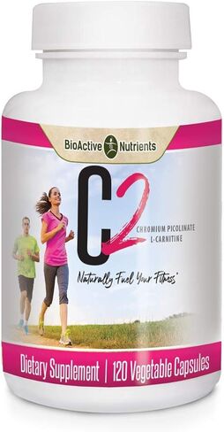 مغذيات حيوية نشطة C2-Chromium Picolinate مع L-Carnitine للمساعدة في استقلاب الدهون والكربوهيدرات - 120 كبسولة نباتية - بدون مواد حافظة in Kuwait