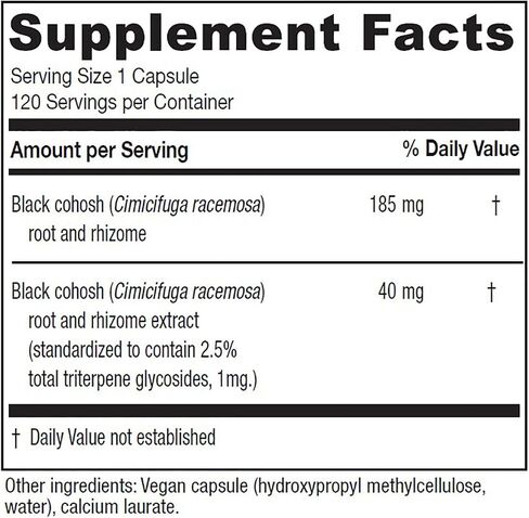 Vitanica Black Cohosh, Cimicifuga Extract Plus, Vegan, 120 Capsules in Saudi Arabia