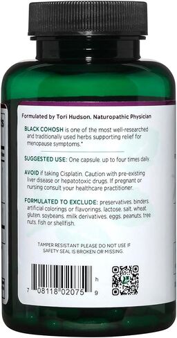 Vitanica Black Cohosh, Cimicifuga Extract Plus, Vegan, 120 Capsules in Saudi Arabia