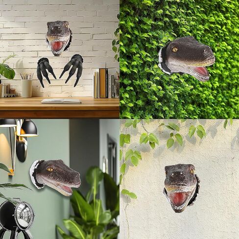 3D Dinosaur Wall Sculpture Set - Lifelike 3D Wall Sculpture Set for Kids' Bedrooms & Home Decor - Realistic Dino Head, Claws, and Eyes - Ideal Gift for Dino Enthusiasts with Gift Box Packaging in Kuwait