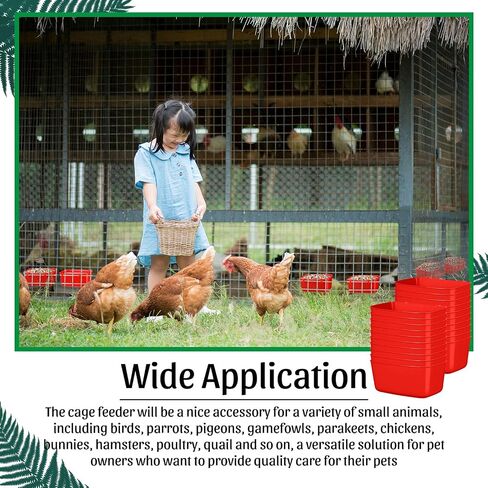 Zhehao 20 Pcs Poultry Water Cups Chicken Waterer Cups 18 oz, Red in Kuwait