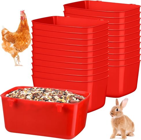 Zhehao 20 Pcs Poultry Water Cups Chicken Waterer Cups 18 oz, Red in Kuwait