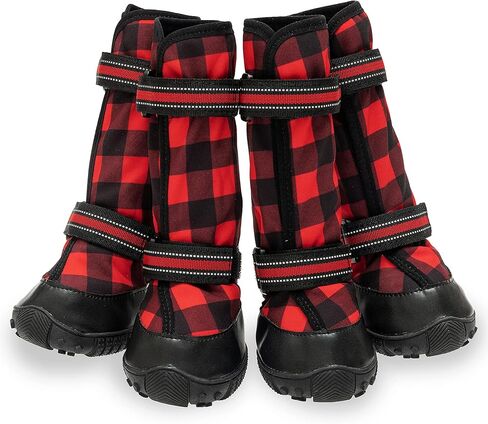 أحذية للكلاب من JVVGPET للكلاب المتوسطة والكبيرة - أحذية للكلاب الشتوية الدافئة للمشي لمسافات طويلة والجري - مقاومة للماء عاكسة وقابلة للتعديل ومضادة للانزلاق والمطر والثلج في الهواء الطلق وواقي أقدام الكلاب in Kuwait