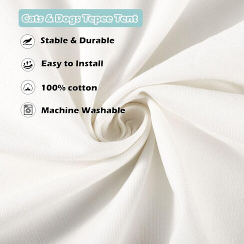 خيمة تيبي للكلاب والقطط، سرير مع وسادة سميكة ومثبت تيبي، خيمة تيبي للحيوانات الأليفة قابلة للغسل للكلاب الصغيرة والجرو والقطط مقاس 24 بوصة للاستخدام الداخلي والخارجي in Kuwait