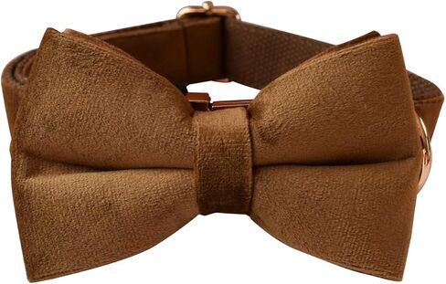 Bowtie Dog Collar, Soft & Comfy Velvet Dog Bow tie Collar, Detachable and Adjustable Dog Collars for Small Medium or Large Dogs and Cat with Safety Metal Buckle(Peacock Green, 10.62"-16.14") in Kuwait