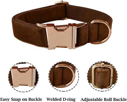 Bowtie Dog Collar, Soft & Comfy Velvet Dog Bow tie Collar, Detachable and Adjustable Dog Collars for Small Medium or Large Dogs and Cat with Safety Metal Buckle(Peacock Green, 10.62"-16.14") in Kuwait