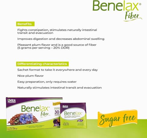 منظم معوي من بينيلاكس، 30 كيس | ينظم ويحفز العبور المعوي، يمنع ويحارب الإمساك المزمن، يحسن توازن البكتيريا المعوية، 0.18 اونصة من الفايبر لكل وجبة. in Kuwait