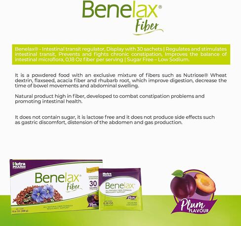 منظم معوي من بينيلاكس، 30 كيس | ينظم ويحفز العبور المعوي، يمنع ويحارب الإمساك المزمن، يحسن توازن البكتيريا المعوية، 0.18 اونصة من الفايبر لكل وجبة. in Kuwait