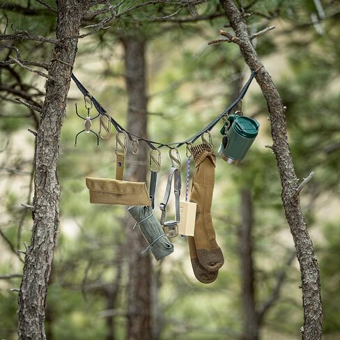 Nite Ize GearLine Hanging Organization System - Gear Ties for Camping, Hiking & Outdoor Activities - Webbing Line with S-Biner Clips & Bendable Gear Ties - Camping Gear Organization - Multicolor in Kuwait