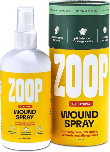 ZOOP Itch Relief Spray for Dogs, Cats - Wound Care & Hot Spot Treatment for Dogs, Irritated Dry Itchy Skin, Allergy Relief, Inflammation and Atopic Dermatitis - Complete Pet Skin Repair [8 oz.] in Kuwait
