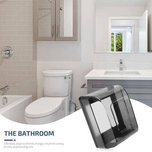 صندوق أمان الطفل مزود بغطاء شفاف مزود بمقبس كهربائي حامي الطفل مقاوم للمطبخ سهل التركيب باللون الأسود، مقاس 9.7 سم × 12.7 سم in Kuwait