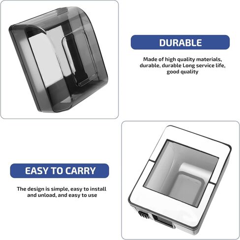 صندوق أمان الطفل مزود بغطاء شفاف مزود بمقبس كهربائي حامي الطفل مقاوم للمطبخ سهل التركيب باللون الأسود، مقاس 9.7 سم × 12.7 سم in Kuwait