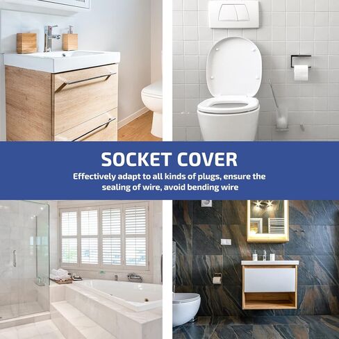 صندوق أمان الطفل مزود بغطاء شفاف مزود بمقبس كهربائي حامي الطفل مقاوم للمطبخ سهل التركيب باللون الأسود، مقاس 9.7 سم × 12.7 سم in Kuwait