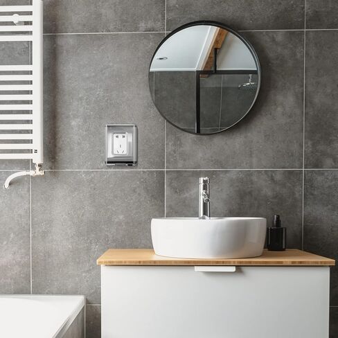 صندوق أمان الطفل مزود بغطاء شفاف مزود بمقبس كهربائي حامي الطفل مقاوم للمطبخ سهل التركيب باللون الأسود، مقاس 9.7 سم × 12.7 سم in Kuwait