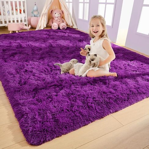 AROGAN Luxury Soft Shaggy Rugs Carpets, 3x5 Feet Bedroom Rug Indoor Plush Area Rugs for Living Room, Black Fluffy Rug for Kids Girls Playroom Dorm Room, Shag Plush Rug for Teen Room Nursery Decor in Saudi Arabia