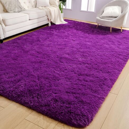 AROGAN Luxury Soft Shaggy Rugs Carpets, 3x5 Feet Bedroom Rug Indoor Plush Area Rugs for Living Room, Black Fluffy Rug for Kids Girls Playroom Dorm Room, Shag Plush Rug for Teen Room Nursery Decor in Saudi Arabia