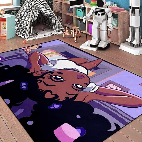Girls Rugs for Bedroom Black Magic Girl Area Rug Girls Room Decor Cute African American Girls Floor Rugs for Living Room Decor Soft Small Carpets Yoga Mats for Women Pink 2X3 Feet in Saudi Arabia